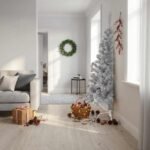 Artificial Half Christmas Tree with Stand Silver 180 cm PET