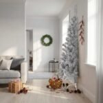 Artificial Half Christmas Tree with Stand Silver 240 cm PET