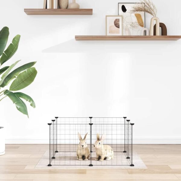 8-Panel Pet Cage Black 35x35 cm Steel