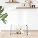 8-Panel Pet Cage Black 35x35 cm Steel