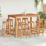 Bar Stools 8 pcs Solid Wood Acacia