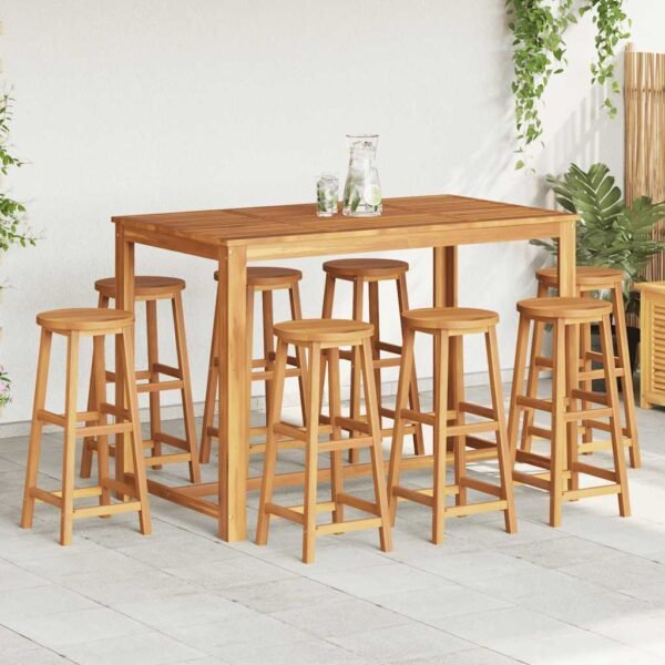 Bar Stools 8 pcs Solid Wood Acacia