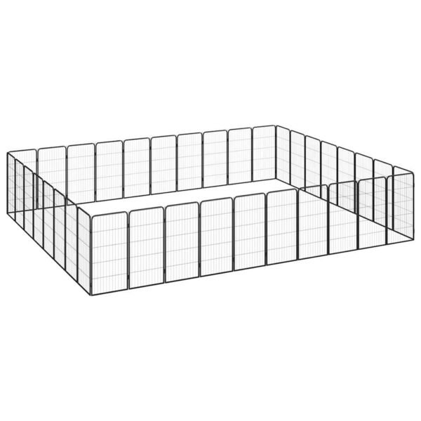 36-Panel Dog Playpen Black 50x100 cm Powder-coated Steel