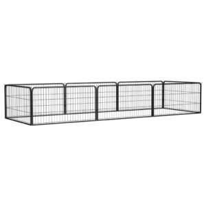 8-Panel Dog Playpen Black 100x50 cm Powder-coated Steel