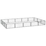 16-Panel Dog Playpen Black 100x50 cm Powder-coated Steel