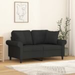 Throw Pillows 2 pcs Black 40x40 cm Fabric
