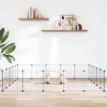 20-Panel Pet Cage with Door Black 35x35 cm Steel