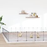60-Panel Pet Cage with Door Black 35x35 cm Steel