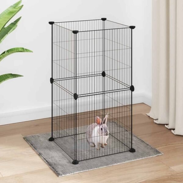 8-Panel Pet Cage Black 35x35 cm Steel