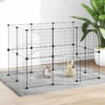 20-Panel Pet Cage with Door Black 35x35 cm Steel