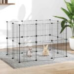20-Panel Pet Cage with Door Black 35x35 cm Steel