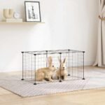 8-Panel Pet Cage Black 35x35 cm Steel