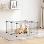 12-Panel Pet Cage with Door Black 35x35 cm Steel