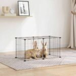 8-Panel Pet Cage Black 35x35 cm Steel