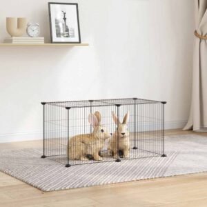 8-Panel Pet Cage Black 35x35 cm Steel