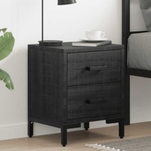 Bedside Cabinet Black 36x30x45 cm Solid Pinewood