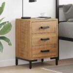 Bedside Cabinet Brown 40x30x55 cm Solid Pinewood