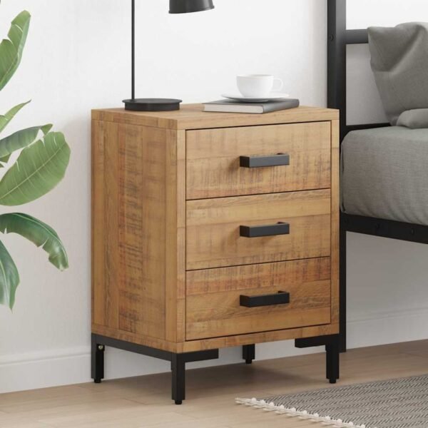 Bedside Cabinet Brown 40x30x55 cm Solid Pinewood