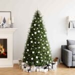 111 Piece Christmas Bauble Set White and Grey Polystyrene