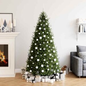 111 Piece Christmas Bauble Set White and Grey Polystyrene