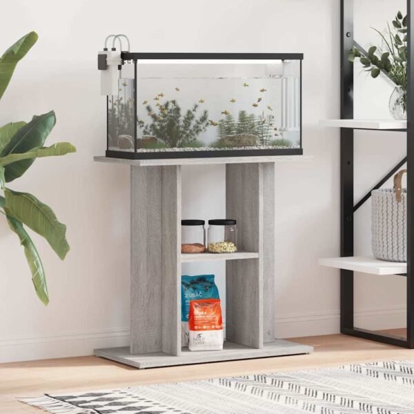 Aquarium Stand Grey Sonoma 60x30x60 cm Engineered Wood