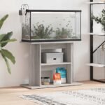Aquarium Stand Grey Sonoma 80x35x60 cm Engineered Wood