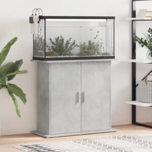 Aquarium Stand Concrete Grey 81x36x73 cm Engineered Wood