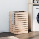 Laundry Basket 44x44x66 cm Solid Wood Pine