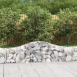 Arched Gabion Baskets 2 pcs 200x30x40/60 cm Galvanised Iron