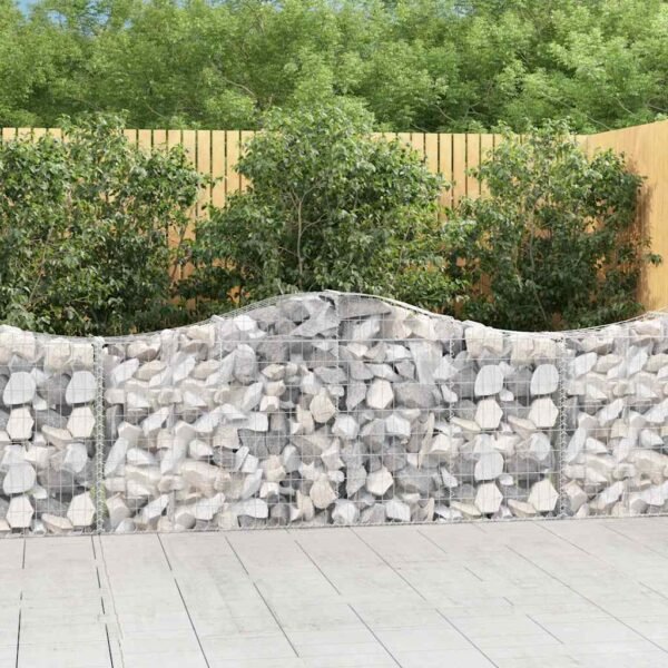 Arched Gabion Baskets 8 pcs 200x30x80/100 cm Galvanised Iron