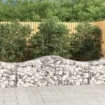 Arched Gabion Baskets 2 pcs 200x50x60/80 cm Galvanised Iron