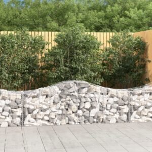 Arched Gabion Baskets 9 pcs 200x50x60/80 cm Galvanised Iron