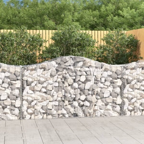 Arched Gabion Baskets 7 pcs 200x50x100/120 cm Galvanised Iron