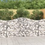 Arched Gabion Baskets 9 pcs 200x50x100/120 cm Galvanised Iron