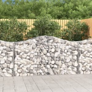 Arched Gabion Baskets 9 pcs 200x50x100/120 cm Galvanised Iron