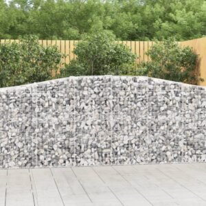 Arched Gabion Baskets 2 pcs 400x50x100/120 cm Galvanised Iron