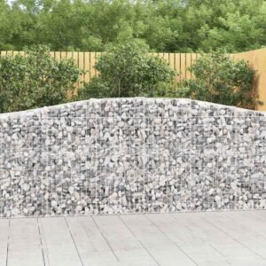 Arched Gabion Baskets 9 pcs 400x50x100/120 cm Galvanised Iron