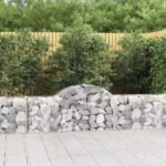 Arched Gabion Baskets 2 pcs 200x30x60/80 cm Galvanised Iron