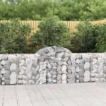 Arched Gabion Baskets 7 pcs 200x30x80/100 cm Galvanised Iron
