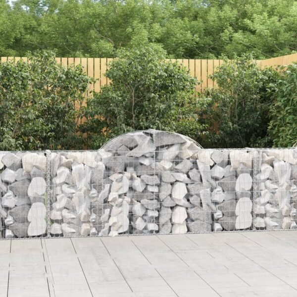 Arched Gabion Baskets 9 pcs 200x30x80/100 cm Galvanised Iron
