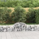 Arched Gabion Baskets 3 pcs 200x50x40/60 cm Galvanised Iron