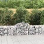 Arched Gabion Baskets 2 pcs 200x50x60/80 cm Galvanised Iron