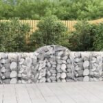Arched Gabion Baskets 3 pcs 200x50x80/100 cm Galvanised Iron