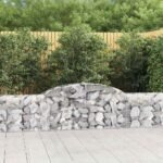 Arched Gabion Baskets 4 pcs 300x30x60/80 cm Galvanised Iron