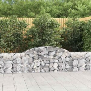Arched Gabion Baskets 4 pcs 300x30x60/80 cm Galvanised Iron
