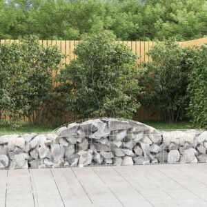 Arched Gabion Baskets 2 pcs 300x50x40/60 cm Galvanised Iron