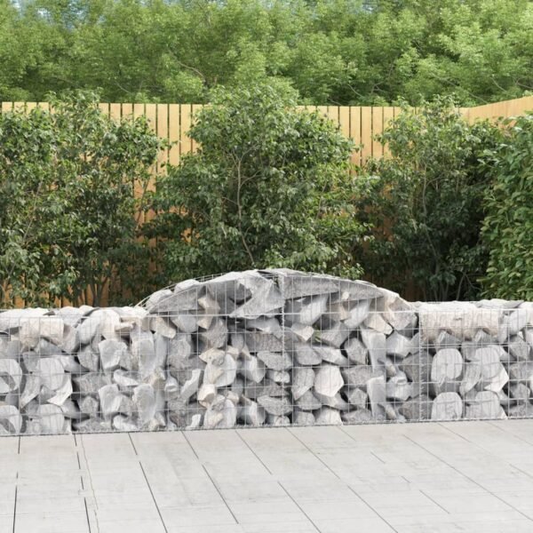 Arched Gabion Baskets 5 pcs 300x50x60/80 cm Galvanised Iron
