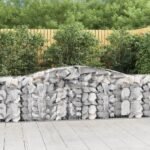 Arched Gabion Baskets 3 pcs 400x50x80/100 cm Galvanised Iron