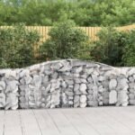 Arched Gabion Baskets 7 pcs 400x50x80/100 cm Galvanised Iron