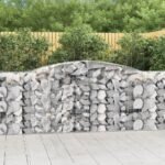 Arched Gabion Baskets 2 pcs 400x50x100/120 cm Galvanised Iron